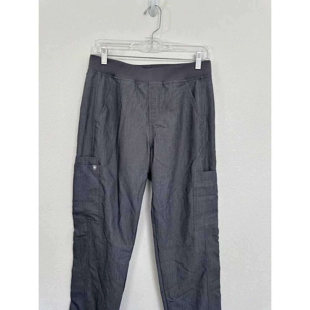 FIGS Men's Axim Cargo Scrub Pants Gray Straight Leg Size Small Medical T2001